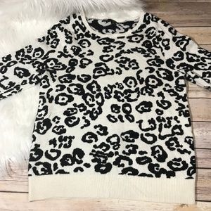 ANN TAYLOR ANIMAL PRINT WOMENS SWEATER